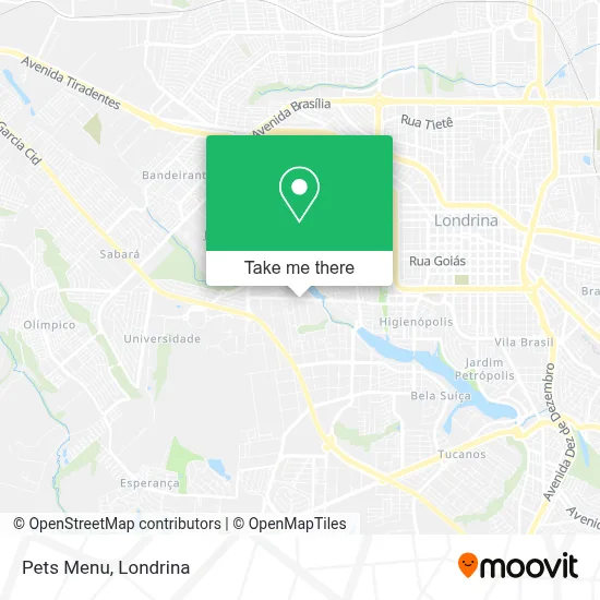 Pets Menu map