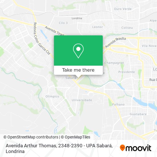 Avenida Arthur Thomas, 2348-2390 - UPA Sabará map