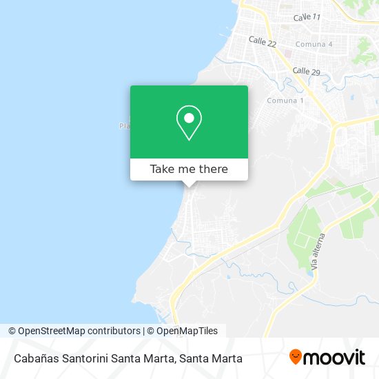 Cabañas Santorini Santa Marta map