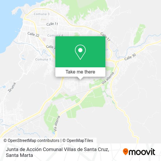 Mapa de Junta de Acción Comunal Villas de Santa Cruz