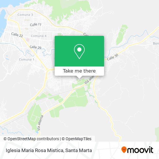 How to get to Iglesia Maria Rosa Mistica in Santa Marta (Dist. Esp.) by Bus?