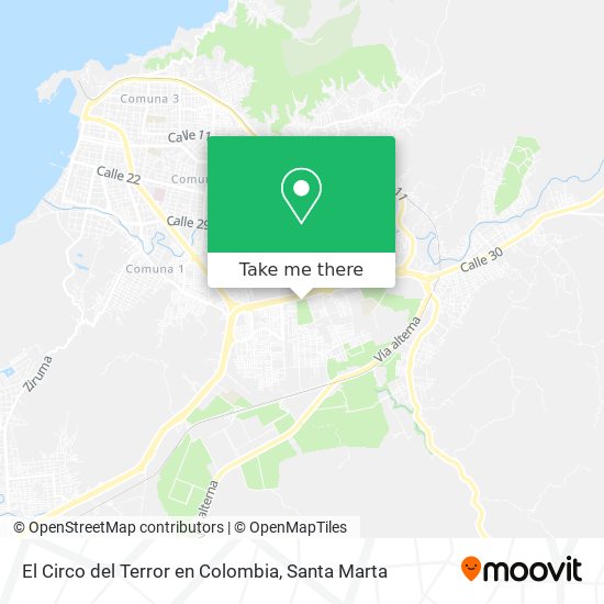 El Circo del Terror en Colombia map