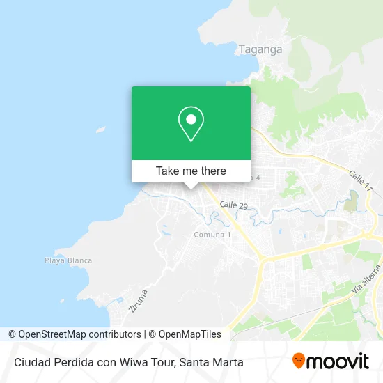 Mapa de Ciudad Perdida con Wiwa Tour