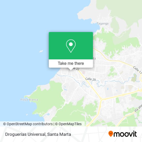 Droguerías Universal map