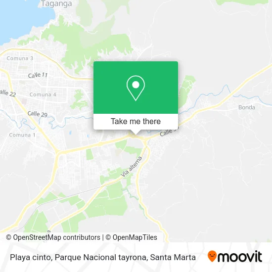 Mapa de Playa cinto, Parque Nacional tayrona