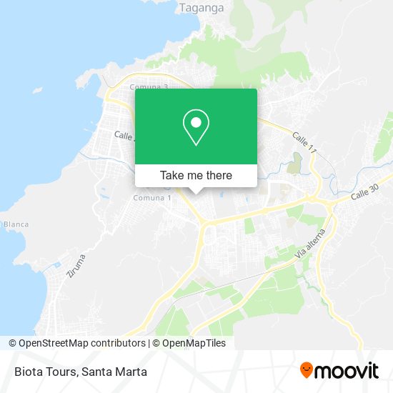 Biota Tours map