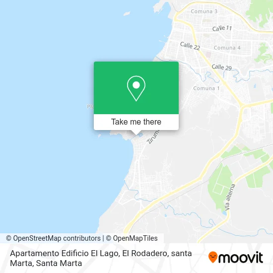 Mapa de Apartamento Edificio El Lago, El Rodadero, santa Marta