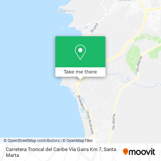 Mapa de Carretera Troncal del Caribe Vía Gaira Km 7
