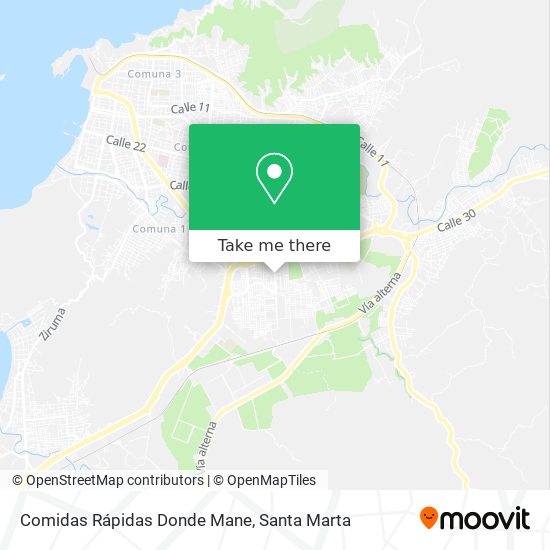 Comidas Rápidas Donde Mane map