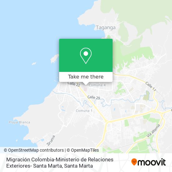 Migración Colombia-Ministerio de Relaciones Exteriores- Santa Marta map