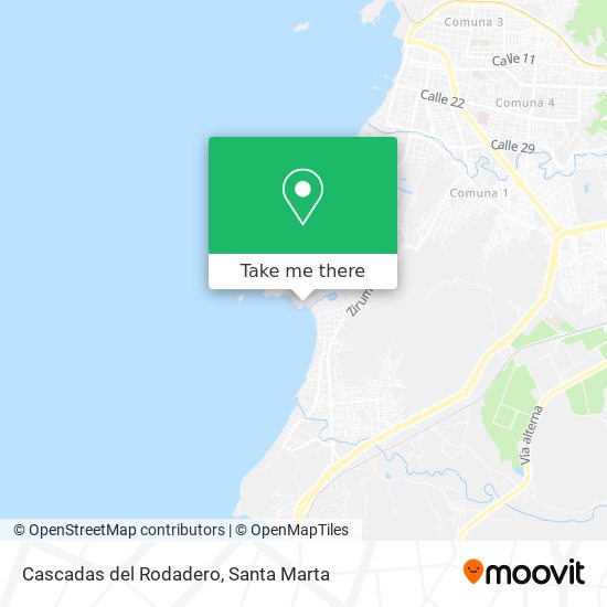 Mapa de Cascadas del Rodadero