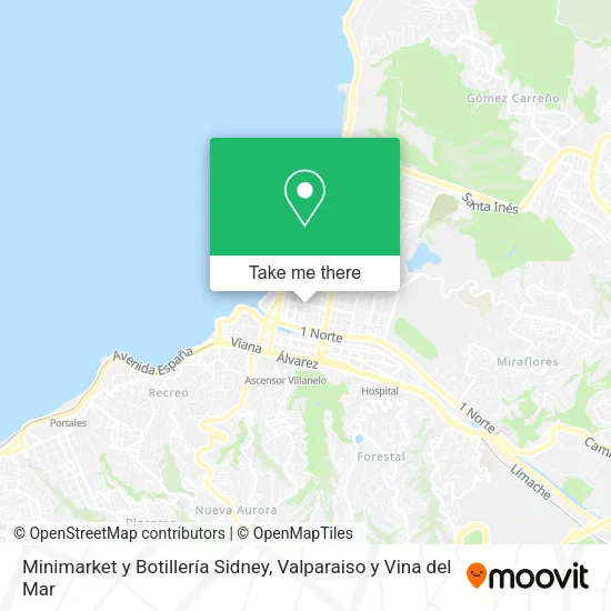 Minimarket y Botillería Sidney map