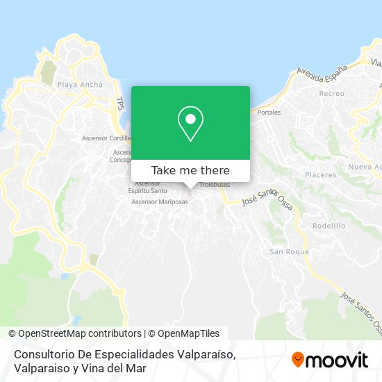 Mapa de Consultorio De Especialidades Valparaíso