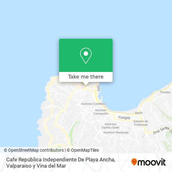 Cafe República Independiente De Playa Ancha map