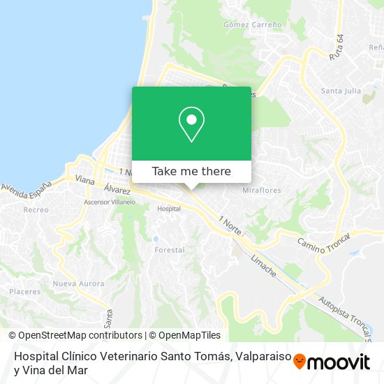 Hospital Clínico Veterinario Santo Tomás map