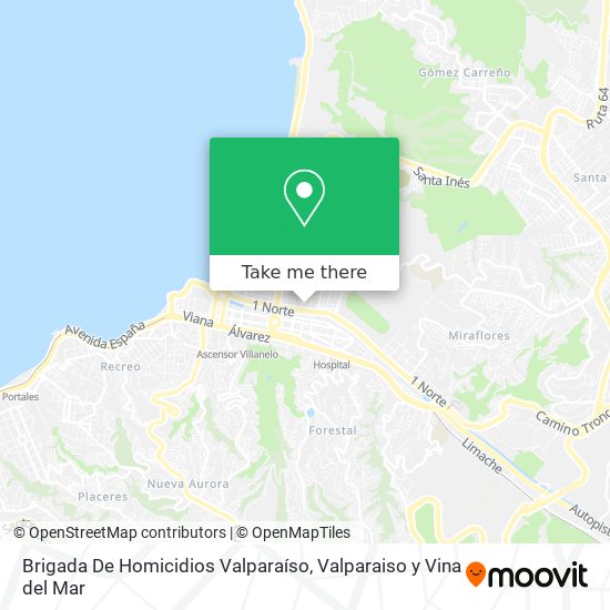 Mapa de Brigada De Homicidios Valparaíso