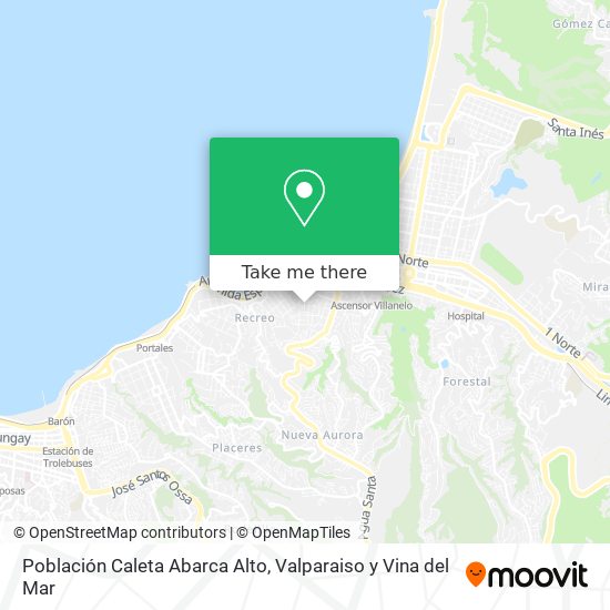 Población Caleta Abarca Alto map