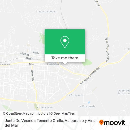 Mapa de Junta De Vecinos Teniente Orella