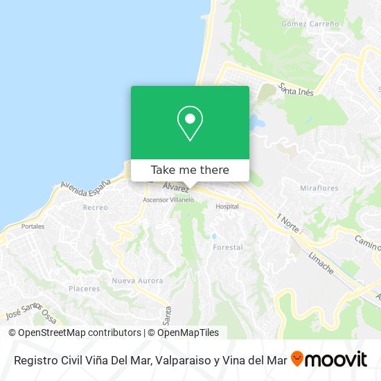 Registro Civil Viña Del Mar map