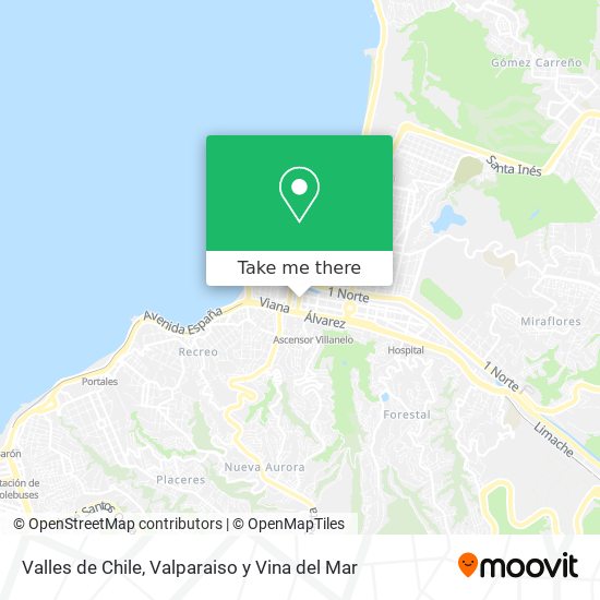 Mapa de Valles de Chile