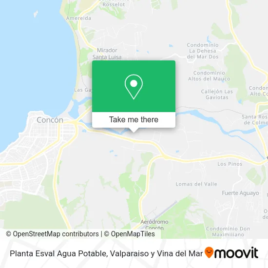 Mapa de Planta Esval Agua Potable