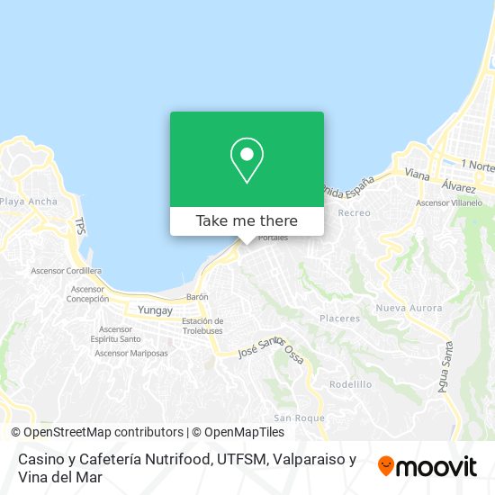 Mapa de Casino y Cafetería Nutrifood, UTFSM