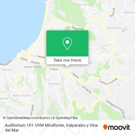 Auditorium 101 UVM Miraflores map