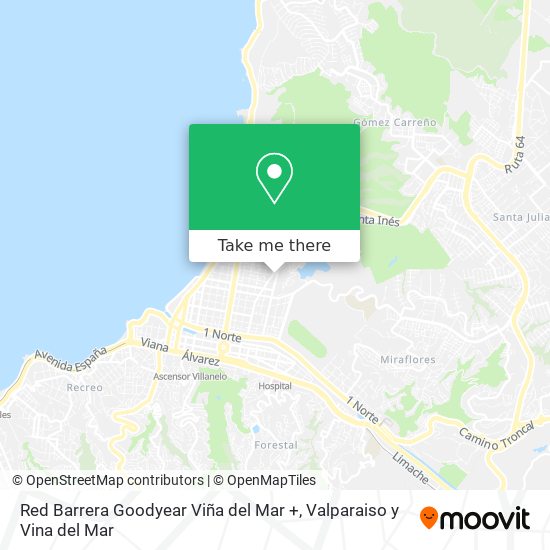 Red Barrera Goodyear Viña del Mar + map