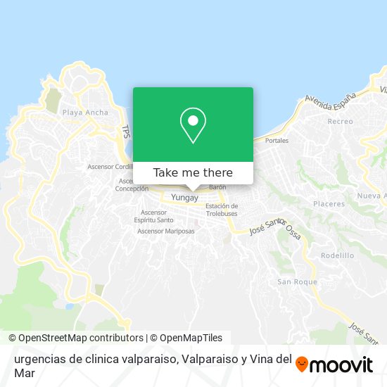 Mapa de urgencias de clinica valparaiso