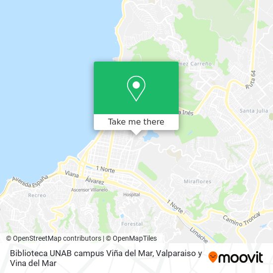 Mapa de Biblioteca UNAB  campus Viña del Mar