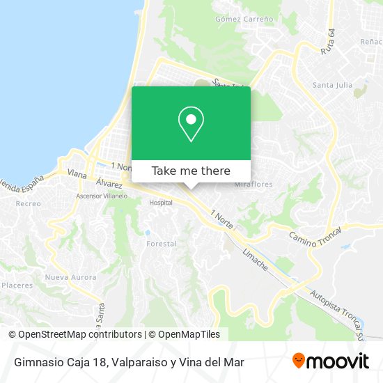 Gimnasio Caja 18 map