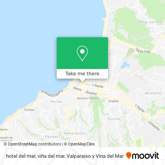 Mapa de hotel del mar, viña del mar