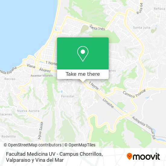 Mapa de Facultad Medicina UV - Campus Chorrillos