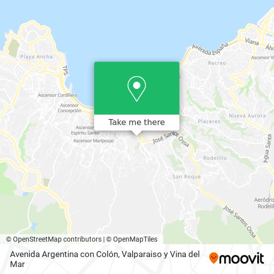 Avenida Argentina con Colón map