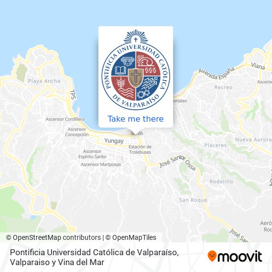 Mapa de Pontificia Universidad Católica de Valparaíso