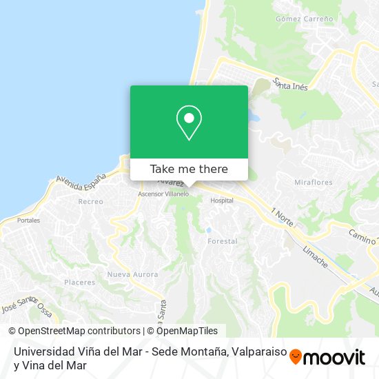 Universidad Viña del Mar - Sede Montaña map