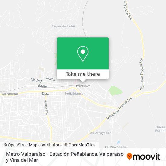 Metro Valparaíso - Estación Peñablanca map