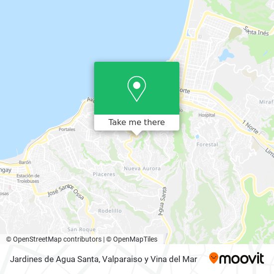 Jardines de Agua Santa map
