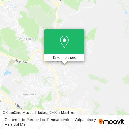 Mapa de Cementerio Parque Los Pensamientos