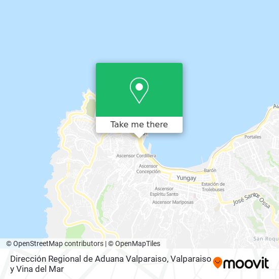 Dirección Regional de Aduana Valparaiso map