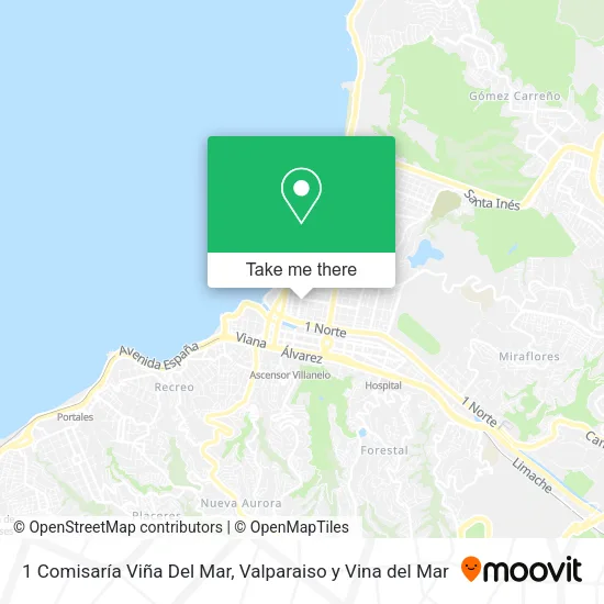 Mapa de 1 Comisaría Viña Del Mar