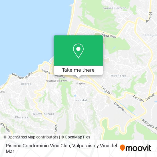 Piscina Condominio Viña Club map