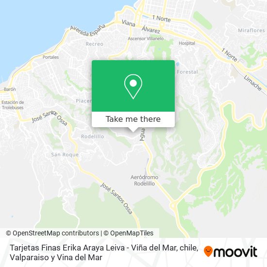 Mapa de Tarjetas Finas Erika Araya Leiva - Viña del Mar, chile