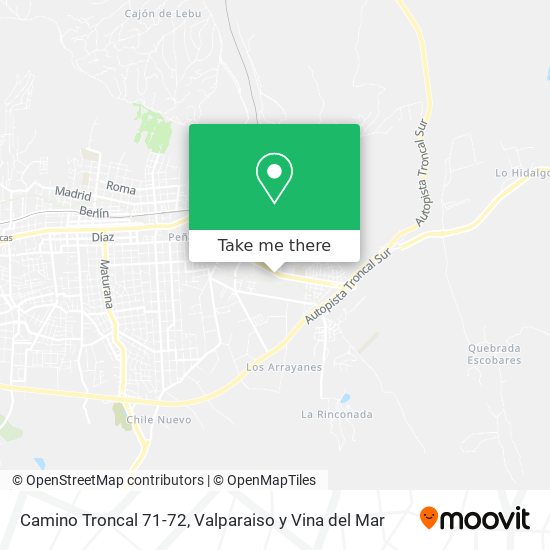 Mapa de Camino Troncal 71-72