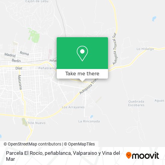 Parcela El Rocío, peñablanca map