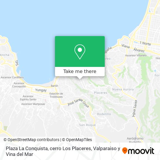Plaza La Conquista, cerro Los Placeres map