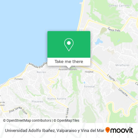 Mapa de Universidad Adolfo Ibañez