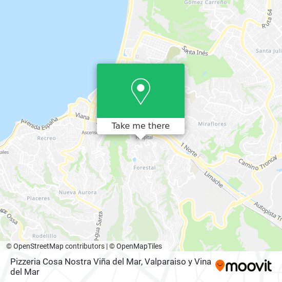 Pizzeria Cosa Nostra Viña del Mar map