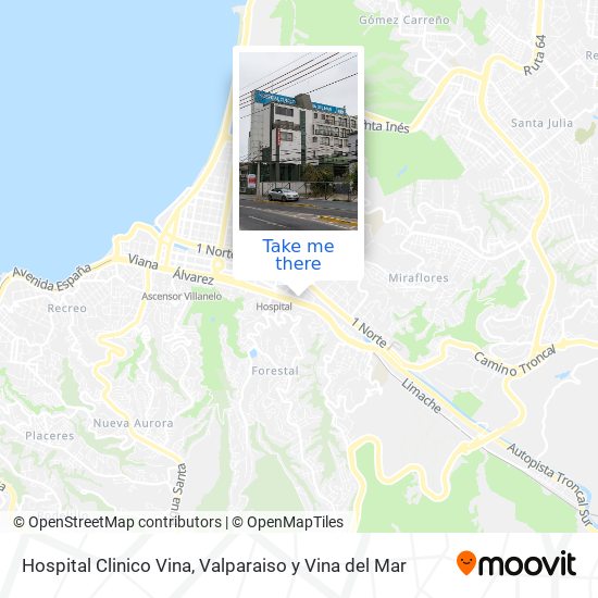 Mapa de Hospital Clinico Vina