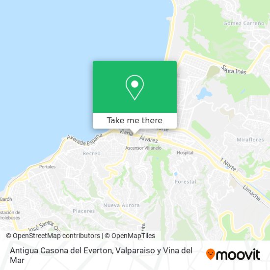 Antigua Casona del Everton map